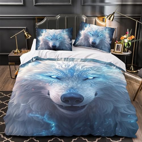 Housse de couette loup 3D microfibre de qualité supérieure - 4