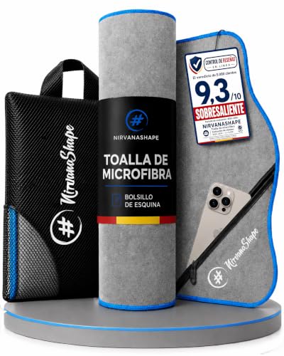 NirvanaShape Microfibra - Toalla de Viaje, para Playa, Deporte, L 140 x 70 cm