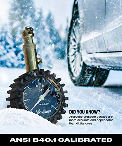 image for Tire Pressure Gauge - (0-60 PSI) Heavy Duty, Certified ANSI Accurate w