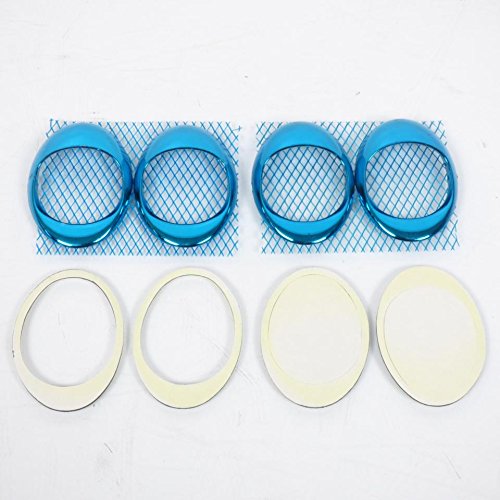 Pack of 4 Made of Air Blue Self-Adhesive Stick On Fairing Look Racing Tuning with Grid