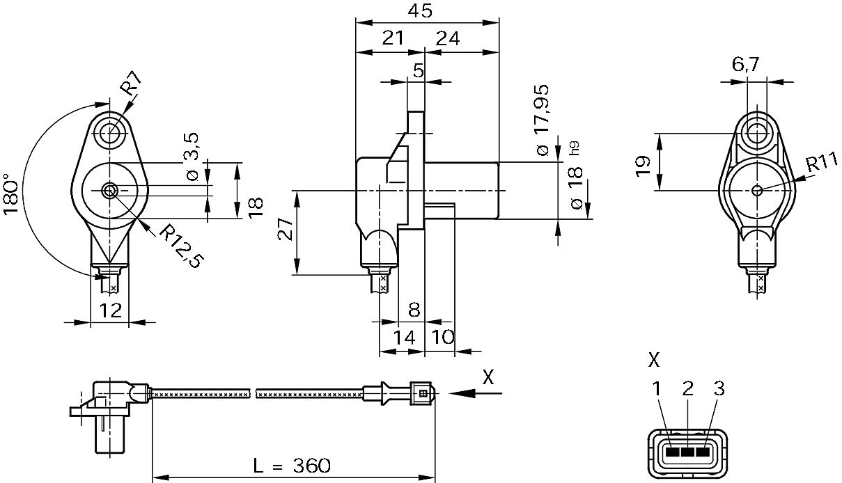 BOSCH Generatore di impulsi, Albero a gomiti 0261210104 Compatibile con: FERRARI F50 Targa, FIAT PALIO, PUNTO, SIENA, KIA CLARUS, SPORTAGE SUV