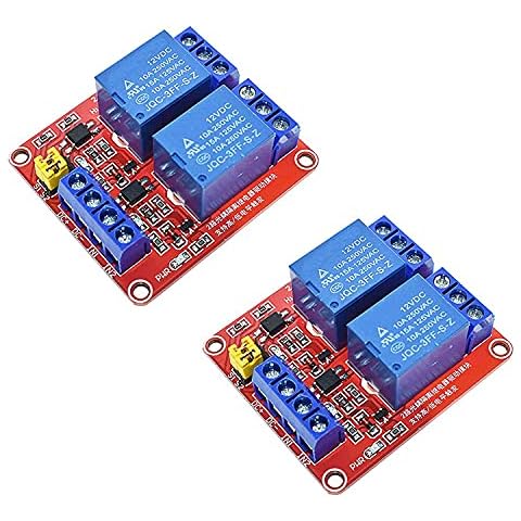 PENGLIN 2PCS 2 Kanal 12V Relais Modul mit Optokoppler High oder Low Level Trigger Erweiterungsplatine für Raspberry Pi Arduino Cover