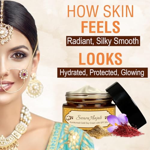 Herbs & Greens Kumkumadi SPF 50 UVA/UVB. PA++++ Gold Face Cream With 24k Gold | Lab Tested Broad Spectrum Protection | Skin Brightening Dark Spots/... - Image 7