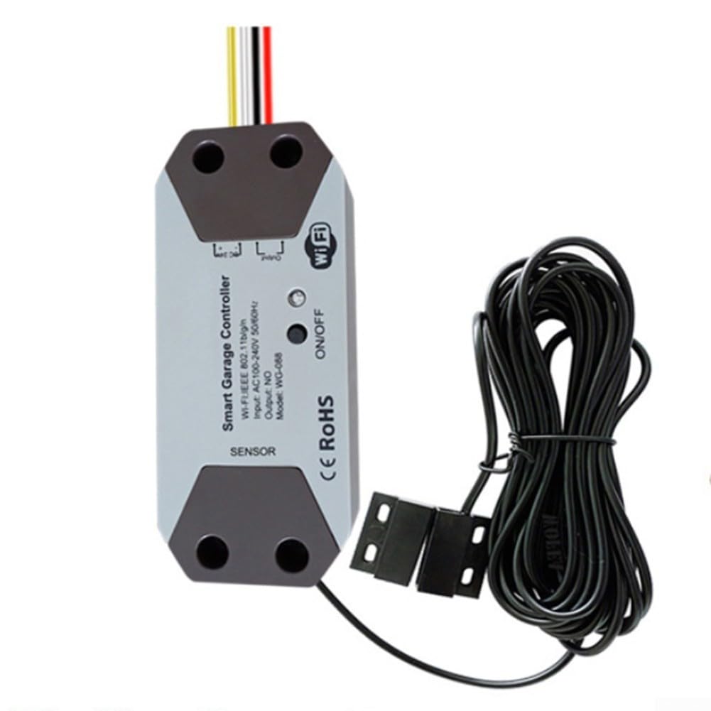 Abridor de garaje inteligente WiFi para TUYA 12-24V con sensor magnético para monitoreo remoto e integración de voz a través de Smartphone