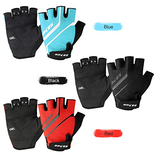 Luvas de ciclismo, Andoer Luvas esportivas para bicicleta MTB com meio dedo para ciclismo Luvas de d