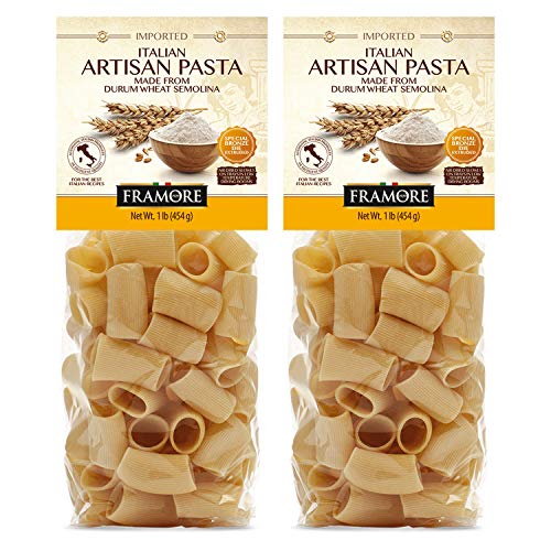 FRAMORE, Artisan Pasta, Rigatoni 1lb (2X)- Imported from Italy