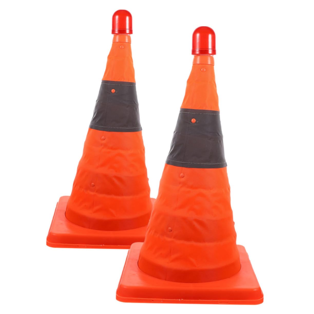 HAWILLOSCH Led Traffic Cone Lights 2 Pack Collapsible Safety Cones Reflective Collars for Night Use Driver Training