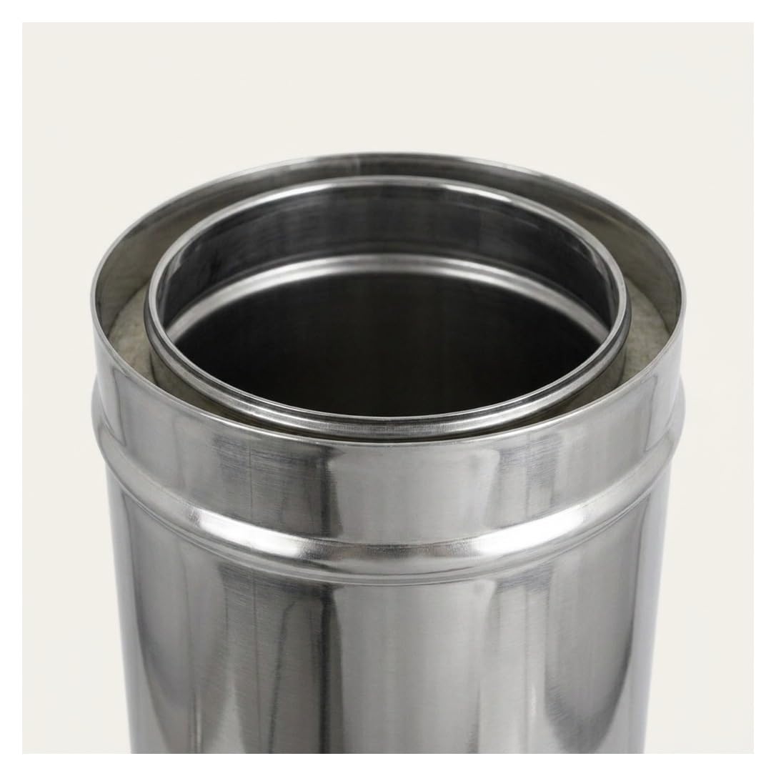 MAKA Modulo Lineare 1000 mm Canna Fumaria Doppia Parete Inox Ø 80 mm