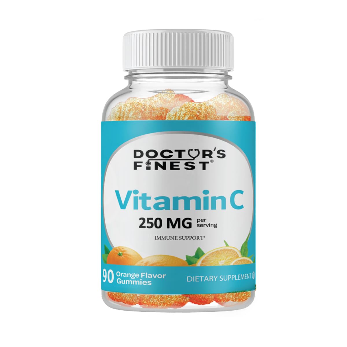Doctor's Finest Vitamin C Gummies, Orange, 90 Gummies (125 mg per Gummy)