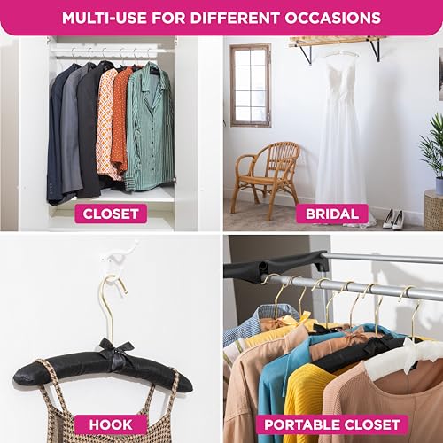 Florida Brands 2246 Padded Clothing Fabric Hangers For Women Clothing - Ivory, Set Of 12 Premium Coat Hangers For Closet, Bride Hanger For Wedding Dress, Sweater Hangers thumb #6