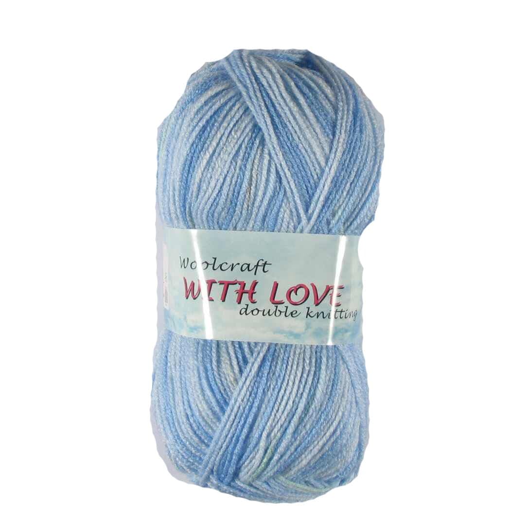 WoolCraft with Love DK Knitting & Crochet Yarn is a Soft, Self-Patterning Yarn. Available in a Selection of Variegated Colours, 100% Acrylic, 300 Metres, 100g Balls, Pack of 5, Sea Spray