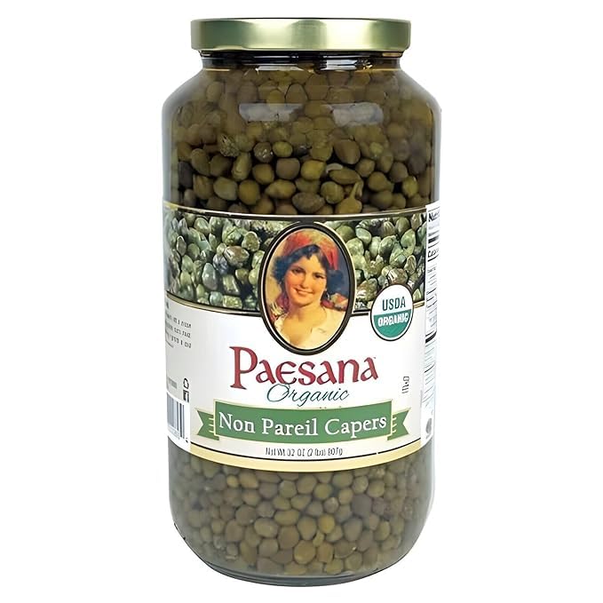 Organic Non Pareil Capers, 32 oz(PACK OF 2)