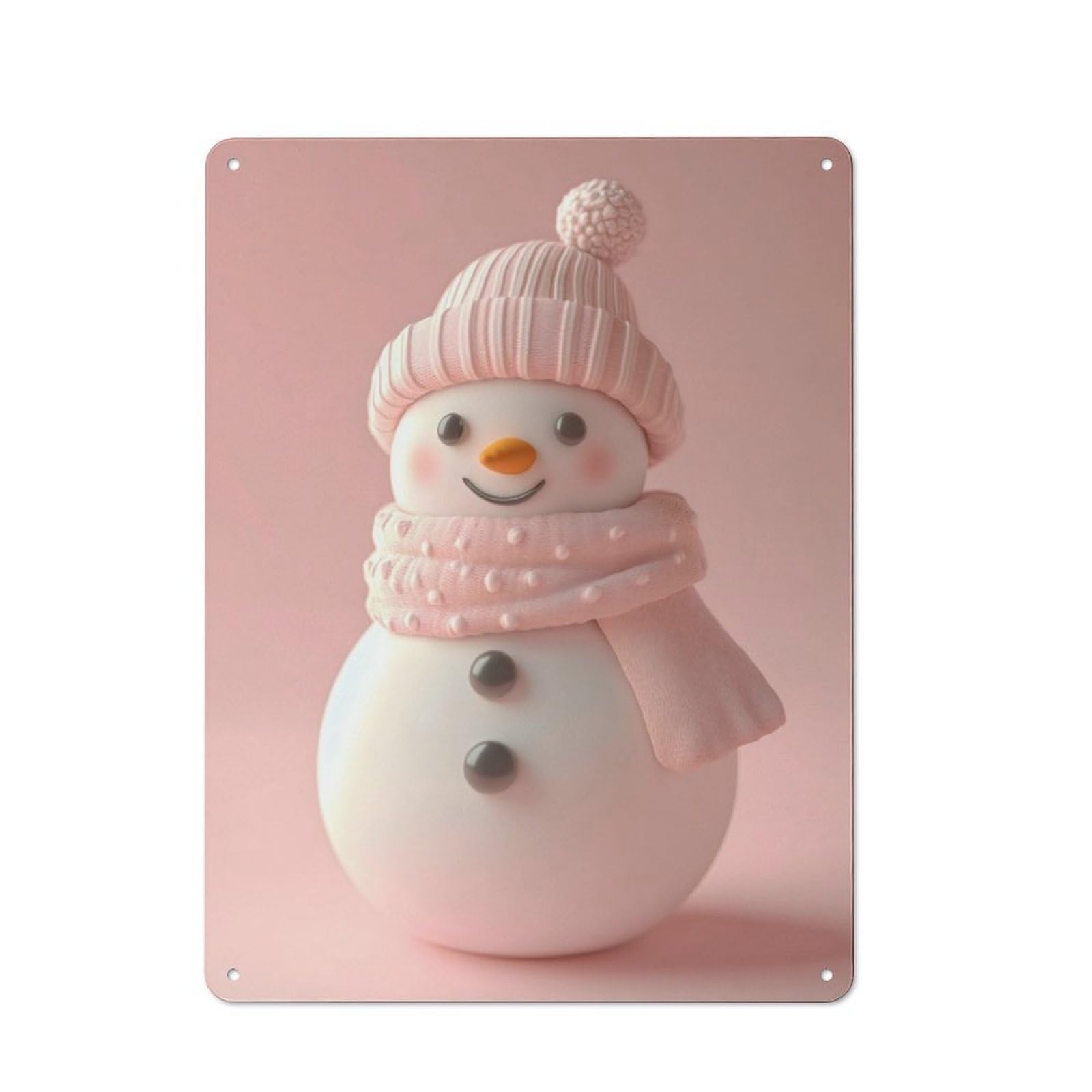 Junmoney Cute Snowman 40X30cm Retro Metal Sign With For Café Or Restaurant, For Collectors Decorating Cafés And Restaurants