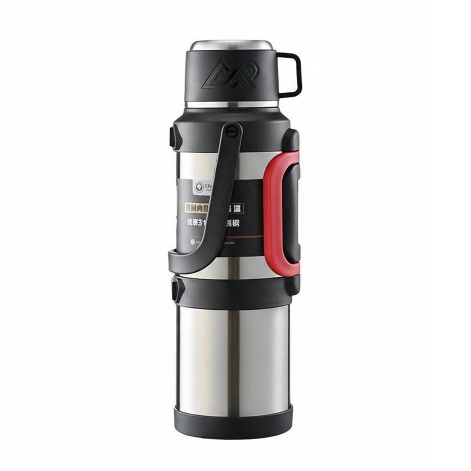Botella Térmica de Gran Capacidad Sin Sabor Metálico Termo de Gran Capacidad Bocncha Botella con Aislamiento Al Vacío para Campistas, Color Acero Original, 2500ml
