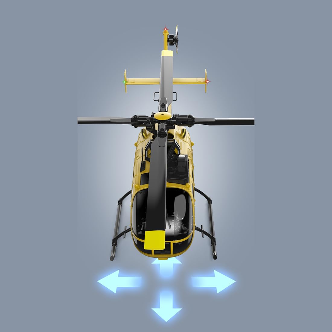 Ferngesteuert Hubschrauber Outdoor, C180 1/25 2.4G 6CH RC Helikopter mit LED-Leuchten, E-Tast-Start/Landung, Barometer + TOF-LiDAR-Höhenhaltung, Geschenke für Erwachsene - RTF