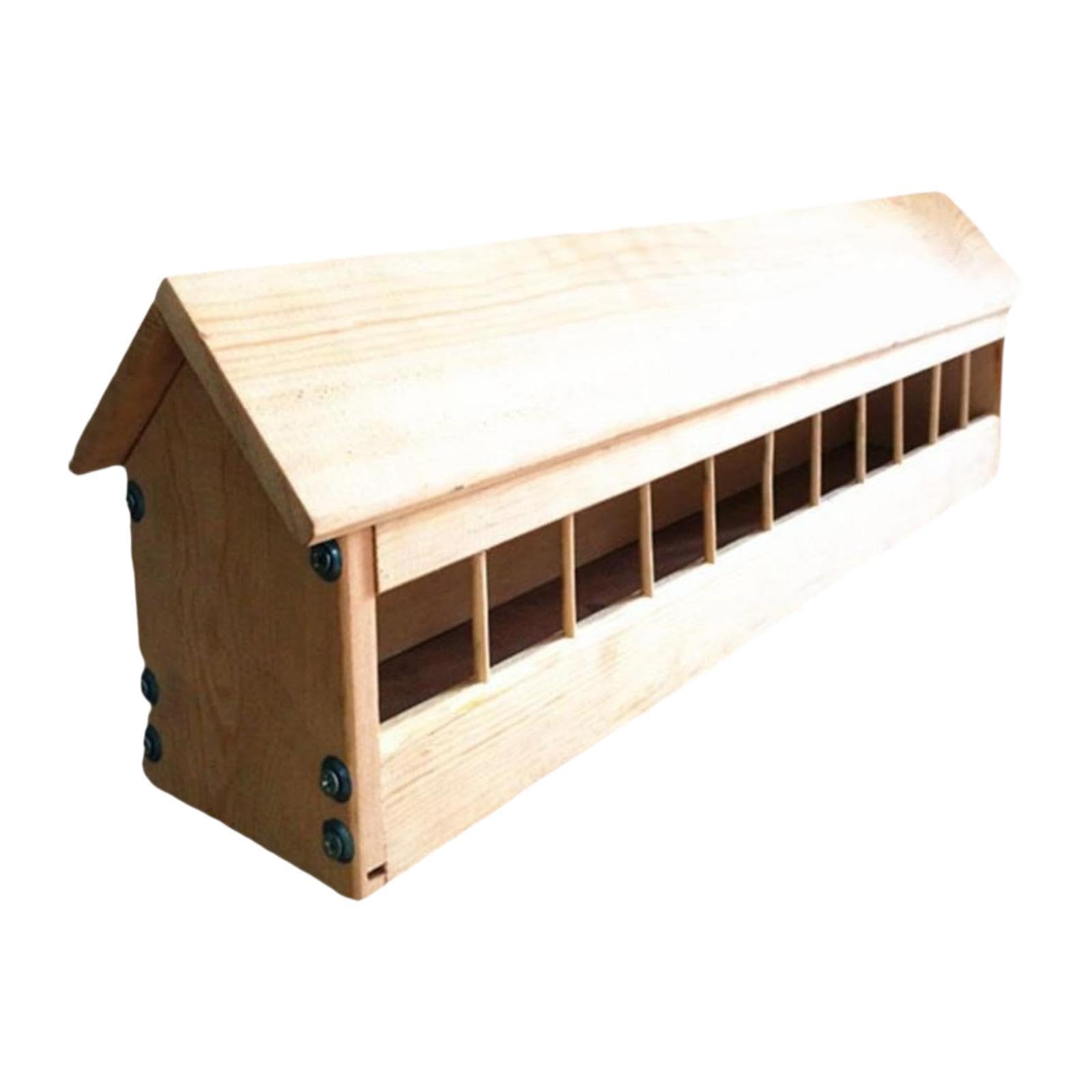 Wswqop Pigeon Feeder, Wooden Bird Feeder, Feeding Tray, Feed Dispenser, Feed Container, Easy Cleaning for Chickens, Ducks, Home, Garden, 80x11x7cm