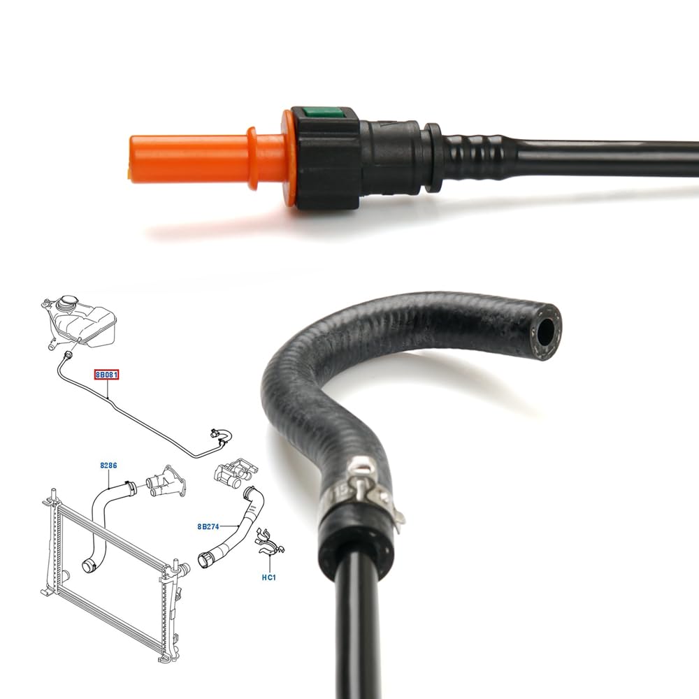 Robuster Auto-Kühler-Ausgleichsbehälter, Überlaufschlauch, Ersatz für Ford Fiesta V MK5 2001-2008 Fusion 2002-2012 7S618B081AB 1546444 7S61 8B081 AB 7S618B081AA