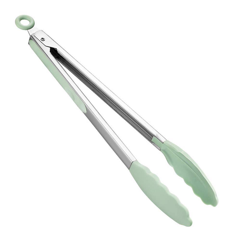 Kitchen Silicone Tong Stainless Steel Heat Resistant Smart Locking Clip for Cooking, Serving, Barbecue, Salad, Ice, Oven