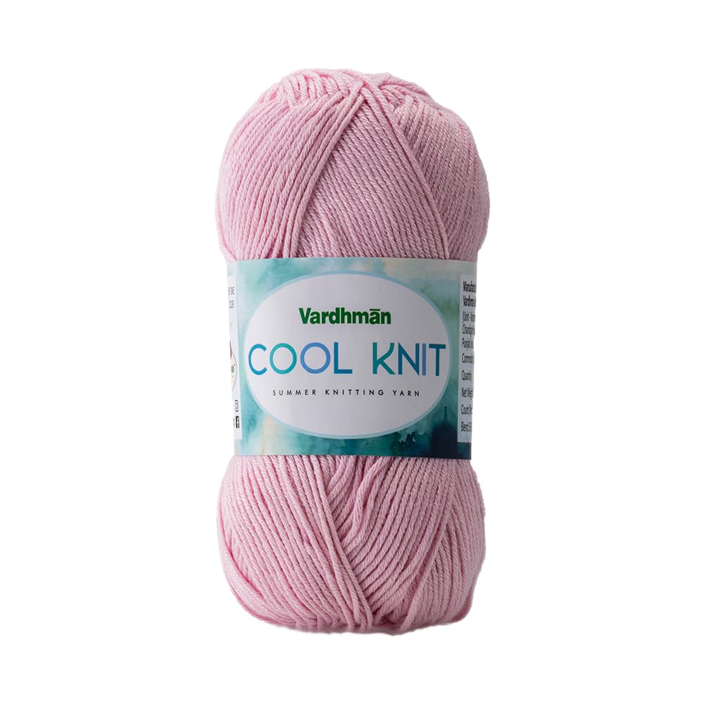 Cool Knit Yarn - Lightweight Pink Poly Viscose -1