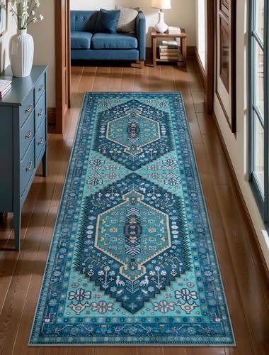 Ciicool Washable Non Slip Runner Rug,2x6ft Vintage Hallway Kitchen Rugs