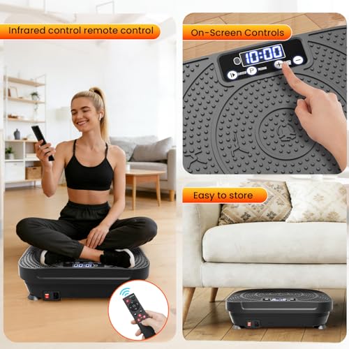 Image of AXV Vibration Plate Fitness Platform Exercise Machine Vibrating Shaking Full Body Shaker Workout Vibrate Stand Shake Board Sport for Weight Loss Fat Burner for Gym Home Office