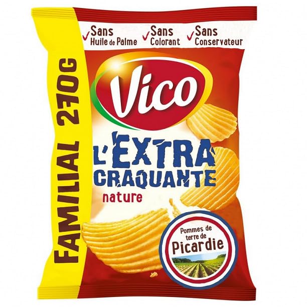 Chips Extra Craquantes Vico Nature Paquet Giga Format Salé Apéro