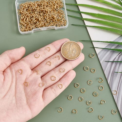 Connecteurs de bijoux en acier inoxydable 304 et anneaux ouverts dorés