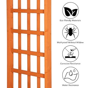 VINGLI 85in Wooden Arbor Wedding Arch for Ceremony Wood Trellis for Plant Climbing Christmas Decor Pergola for Garden Backyard Lawn Teak