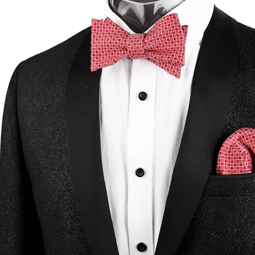 Image of Alizeal Mens 2pcs Solid Self-tied Bow Tie Set