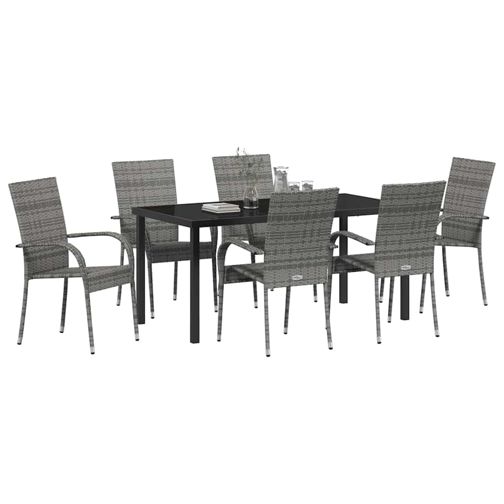 Ensemble de salle à manger de balcon chic et résistant vidaXL en métal et textilène