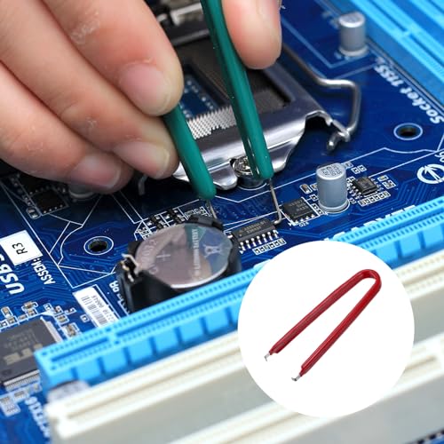 Image of uxcell IC Chip Extractor 100mm Stainless Steel with U Shape IC Chip Switch Puller Red for Component Motherboard, 2pcs