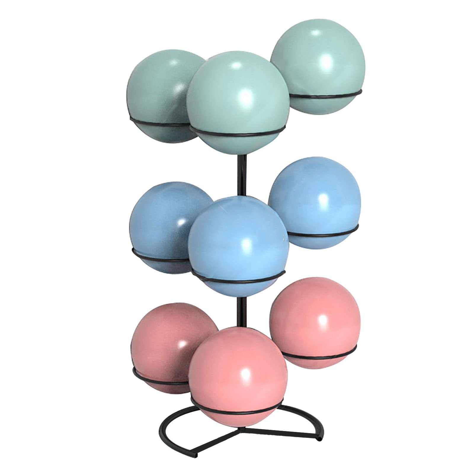 Estante de Gran Capacidad para Pelotas de Yoga - Organizador de Almacenamiento de Metal de pie para 9 Pelotas de Pilates, 180 cm de Altura, Duradero y Que Ahorra Espacio.