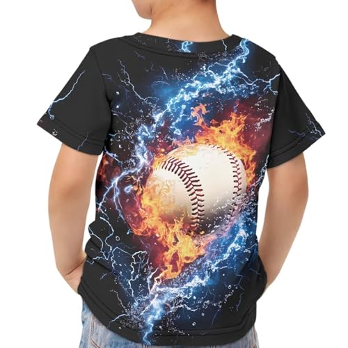 Image of JEOCODY Boys Girls Graphic Tees Funny 3D Printed Short Sleeve T-Shirts 3-16T