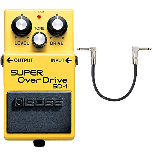 Boss SD-1 Super Overdrive Pedal + cable de conexión keepdrum 30 cm