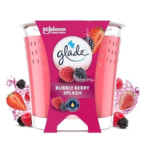 Glade Vela Perfumada, Fragancia Bubbly Berry Splash, Infusionada con Aceites...
