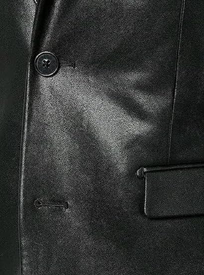 Isaac & David Chicago Lambskin Genuine Casual Wear Leather Blazer Sport Coat with Classic Button Closure for Men3