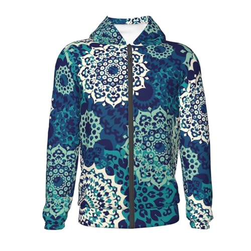 Bohemian Mandala Kids Pullover Hoodies Boys Zip Up Sweatshirts Girls Athletic Clothes with Pocket2