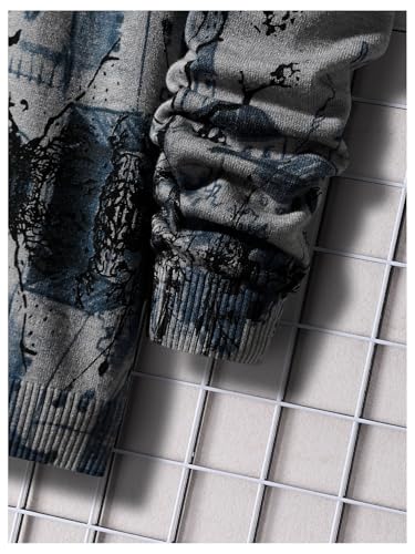 SOLY HUX Men's Long Sleeve Graphic Sweater Crew Neck Drop Shoulder Casual Pullover Tops Knitwear4