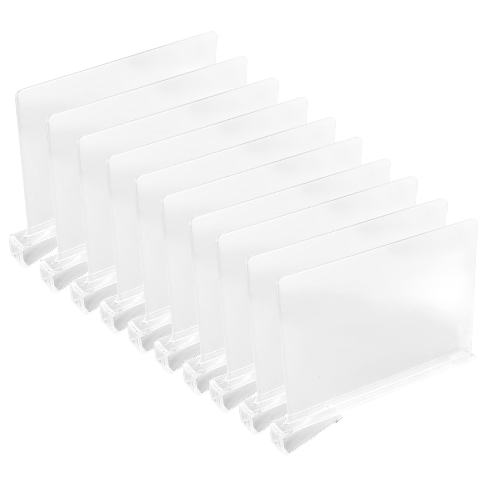 JEUIHAU 10 PCS Acrylic Shelf Dividers, Transparent Closet Shelf Divider, Adjustable Clothing Organizer Wardrobe Dividers Shelves for for Clothing Storage, Wood Closet, Kitchen and Office Shelve