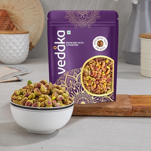 Image of Amazon Brand - Vedaka California Pistachio | 500 g | Unsalted | Without Shell | Boosts Immunity | Convenient Snacking | Nutty Flavour and Pleasant Aroma
