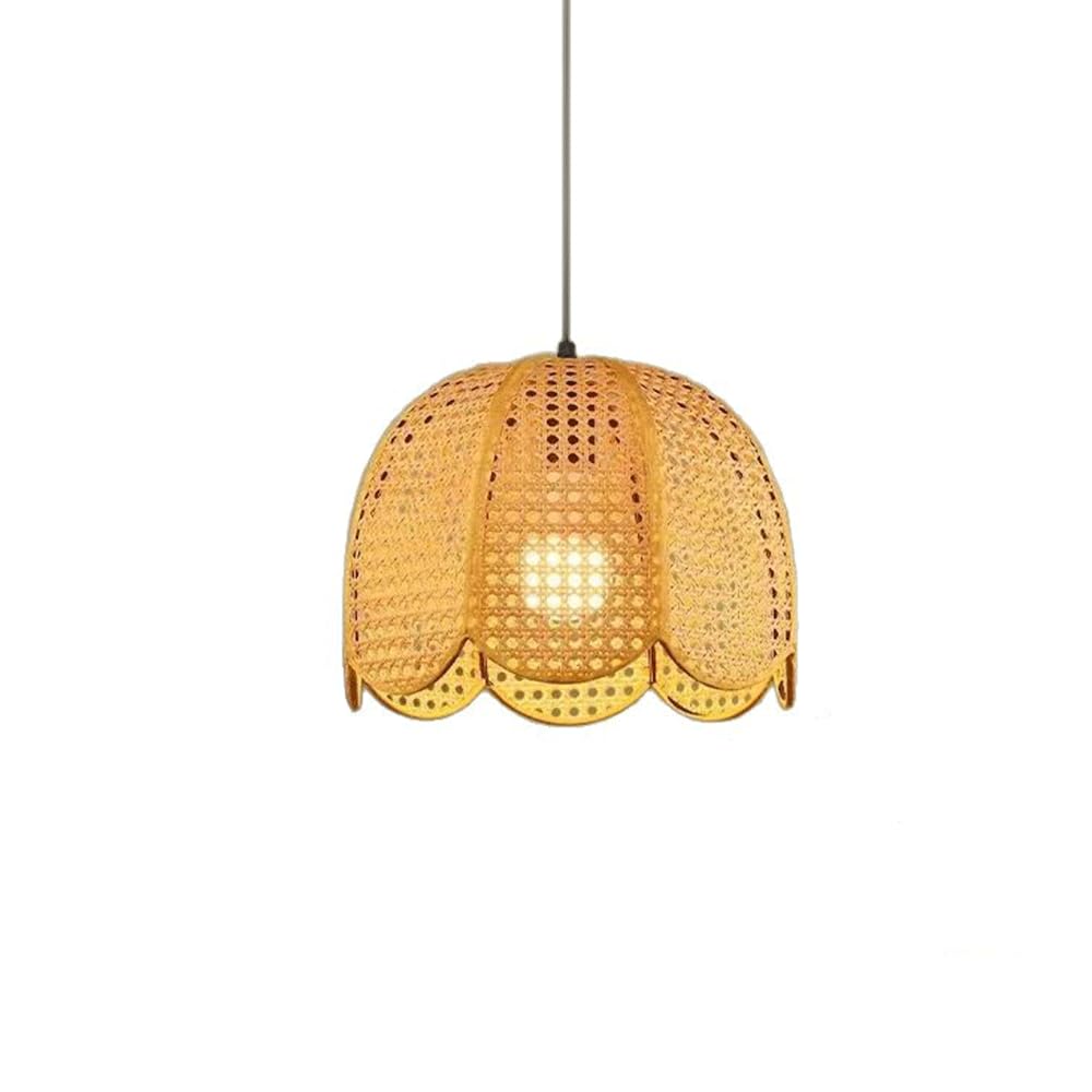 Braided lampshade, The Height of Woven Bamboo and Rattan can be Adjusted to 30-60 cm(50cm)