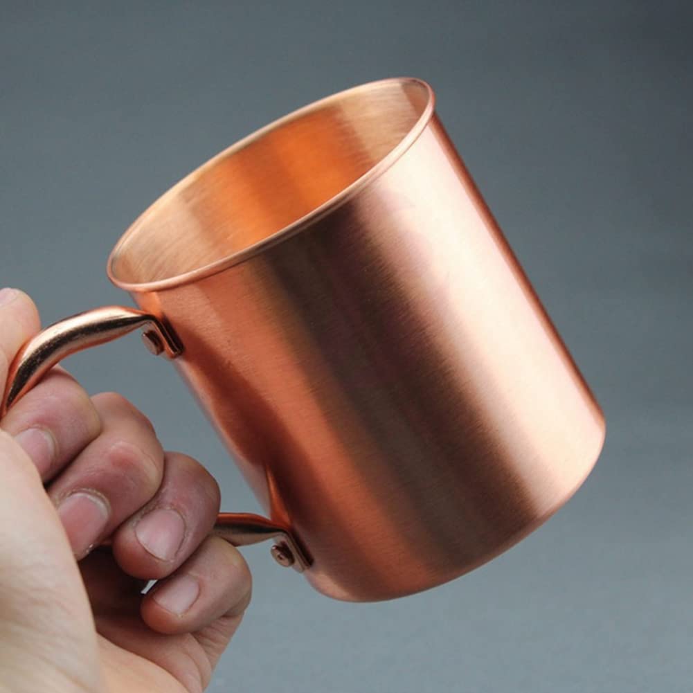 Jkjhbhged 450ML Copper Mug Water Cup Cup Straight Body Curling Cup Bar Cocktail Glass Beer Mug