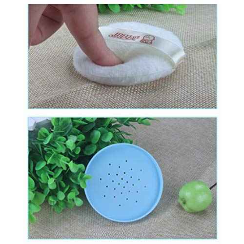 HEALLILY Caixa de puff de talco de bebê para cuidados com o bebê/rosto com puff de pó para uso domés