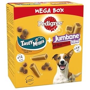 Pedigree Mega Box – Dog Treat MultiPack with 3 Tasty Minis Training Treats Chicken and Duck Flavour and 8 Jumbone Mini Beef and Poultry Flavour, (740 g)