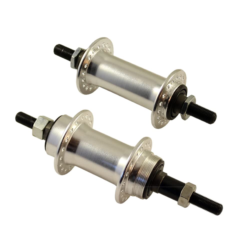 Laufradsatz 28 Zoll Aluminiumfelgen rostfreie Speichen Vollachse für 5-9 Schraubkranz Silber