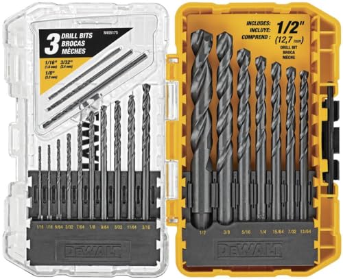DEWALT Black Oxide Drill Bit Set, 20-Piece (DW1177), Black,gold
