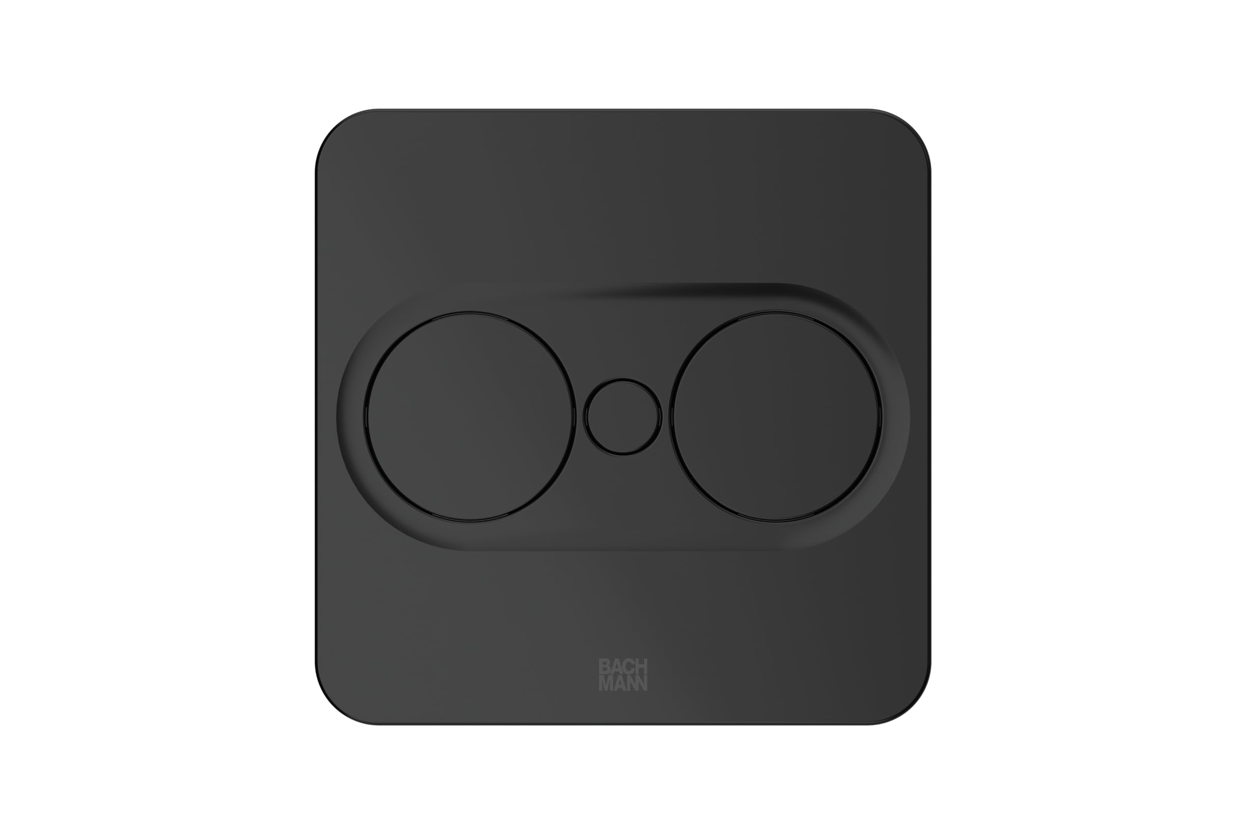 BACHMANN Einbausteckdose Twist 2 eckig 2-Fach, 2m Kabel, Tischsteckdose für Küche und Büro, Schwarz, 946.101 (automatische Öffnung und Anti-Fingerprint-Beschichtung)
