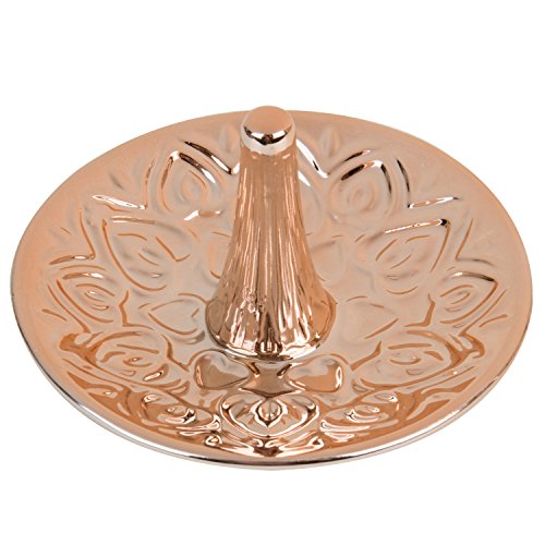 Mygift Decorative Copper Ceramic Ring Tray For Jewelry, Ring Cone And Trinket Tray With Raised Heart Design #TOP5