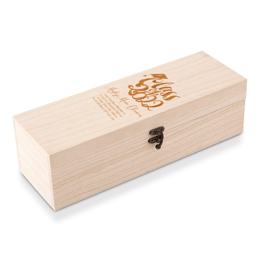 ukgiftstoreonline Personalised Wooden Wine or Champagne Box Graduation Keepsake Gift
