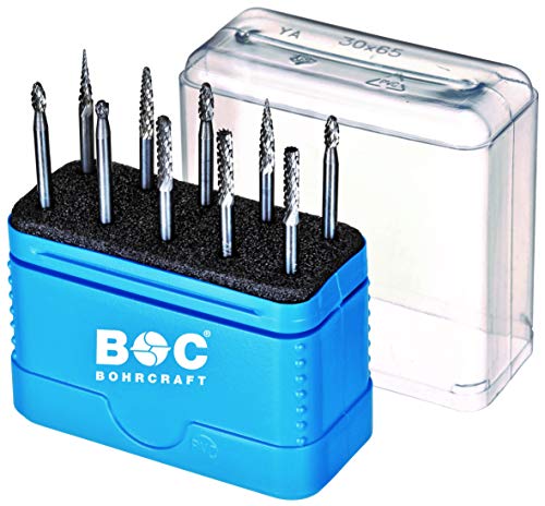 Bohrcraft 59001330014 KF10 HM Petit goupille avec tige de 3,0 mm et denture cruciforme Argenté/bleu